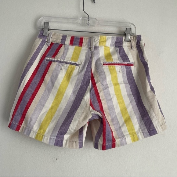 Anthropologie Shorts Anthropologie Rainbow Stripe Chino Shorts white purple - Picture 5 of 10